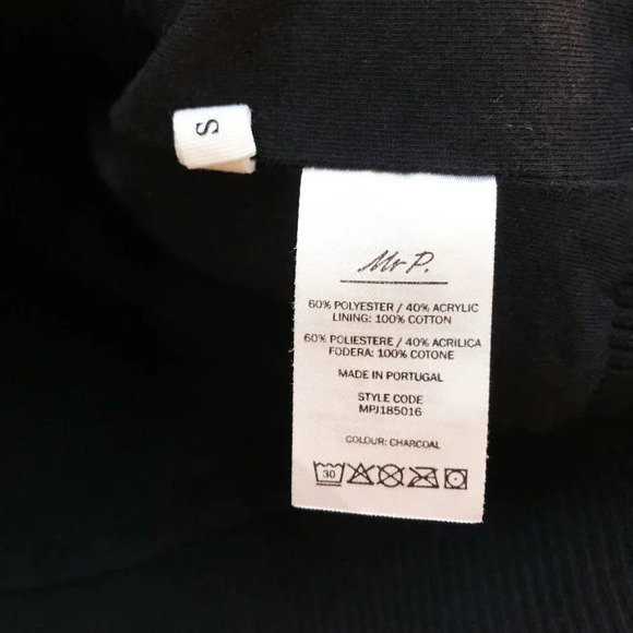 Mr. P Black Faux Shearling Full Zip Designer Bomber Jacket Men's Small - Picture 7 of 9